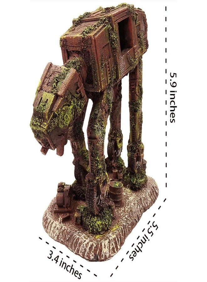SLOCME Aquarium at-at Imperial Walker Decorations - Fish Tank Resin Robot Tropical Betta Fish Hide Cave Ornament - Image 3